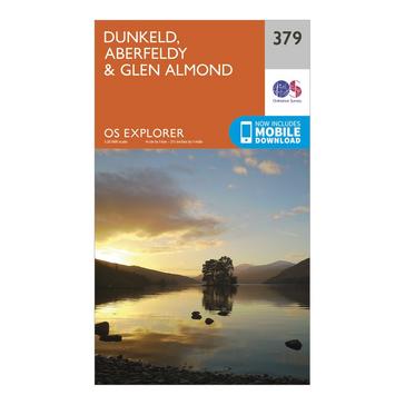 Orange Ordnance Survey Explorer 379 Dunkeld, Aberfeldy & Glen Almond Map With Digital Version
