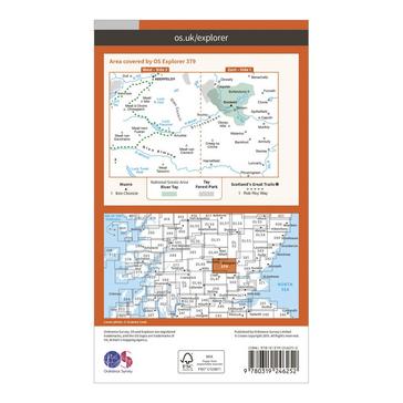 Orange Ordnance Survey Explorer 379 Dunkeld, Aberfeldy & Glen Almond Map With Digital Version