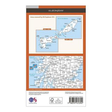 Orange Ordnance Survey Explorer Active 372 Coll & Tiree Map With Digital Version