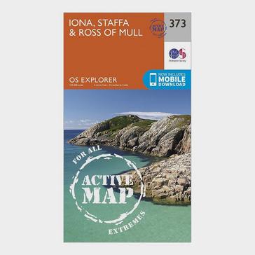 Orange Ordnance Survey Explorer Active 373 Iona, Staffa & Ross of Mull Map With Digital Version