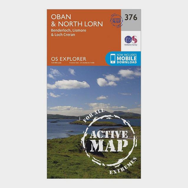 Orange Ordnance Survey Explorer Active 376 Oban & North Lorn Map With Digital Version image 1