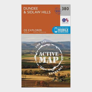 Orange Ordnance Survey Explorer Active 380 Dundee & Sidlaw Hills Map With Digital Version