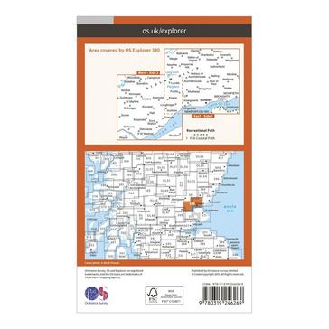 Orange Ordnance Survey Explorer 380 Dundee & Sidlaw Hills Map With Digital Version