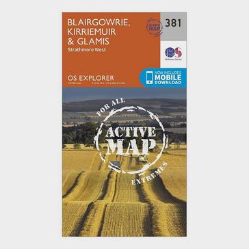 N/A Ordnance Survey Explorer Active 381 Blairgowrie, Kirriemuir & Glamis Map With Digital Version