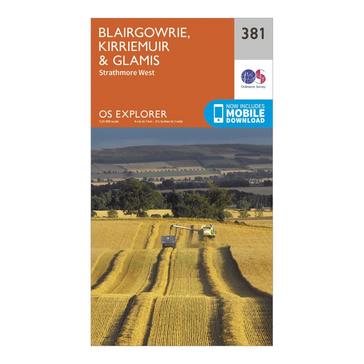 Orange Ordnance Survey Explorer 381 Blairgowrie, Kirriemuir & Glamis Map With Digital Version