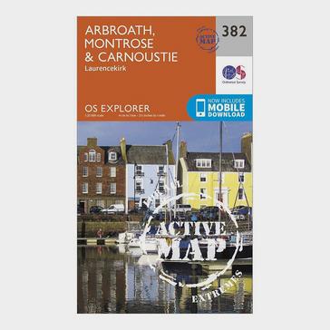 Orange Ordnance Survey Explorer Active 382 Arbroath, Montrose & Carnoustie Map With Digital Version