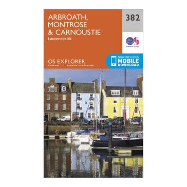 N/A Ordnance Survey Explorer 382 Arbroath, Montrose & Carnoustie Map With Digital Version