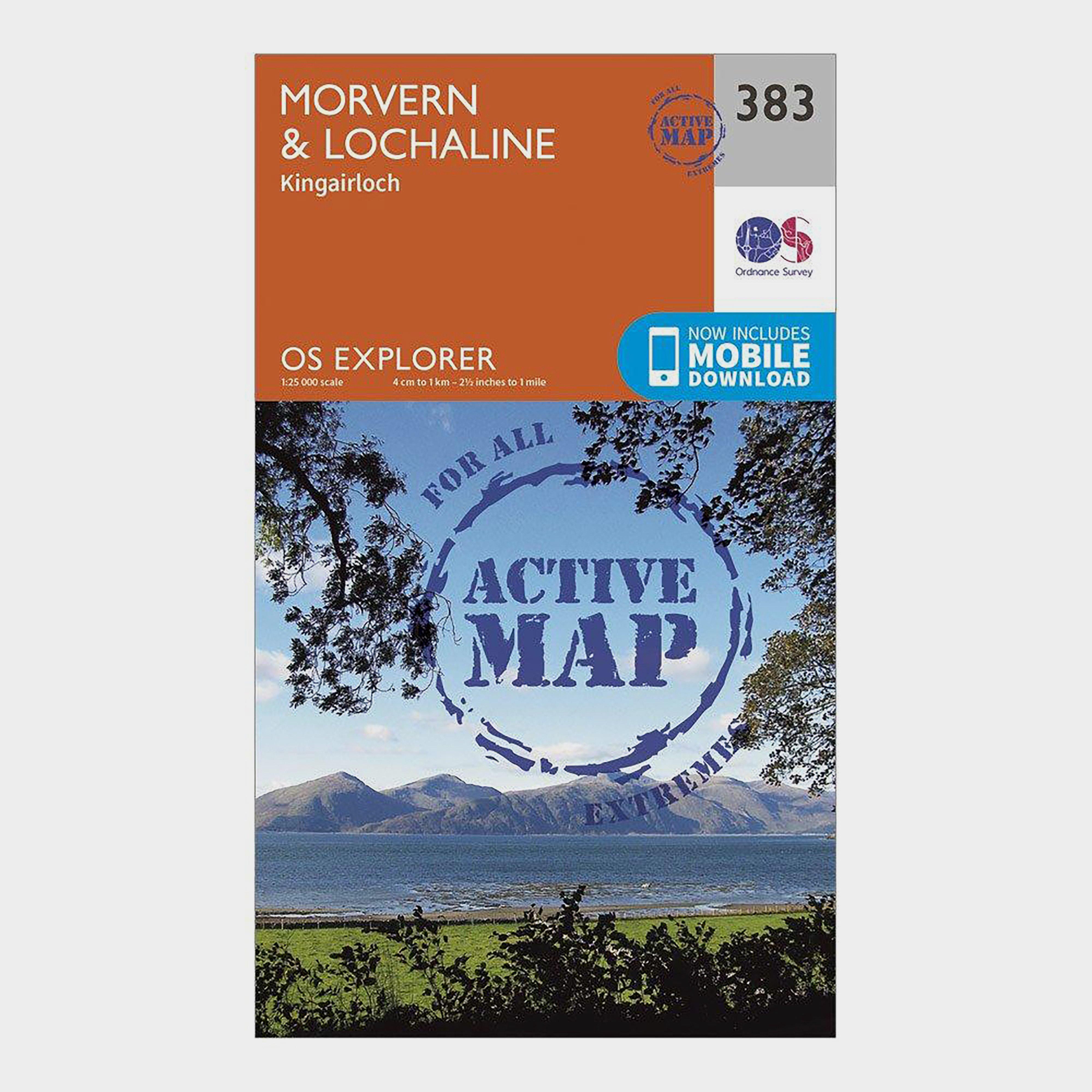 Image of Ordnance Survey Explorer Active 383 Morvern & Lochaline Map With Digital Version - Orange, Orange