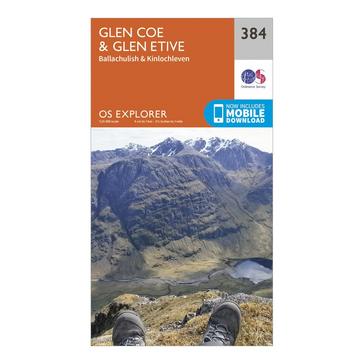 N/A Ordnance Survey Explorer 384 Glen Coe & Glen Etive Map With Digital Version