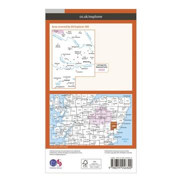 Orange Ordnance Survey Explorer 389 Forfar, Brechin & Edzell Map With Digital Version