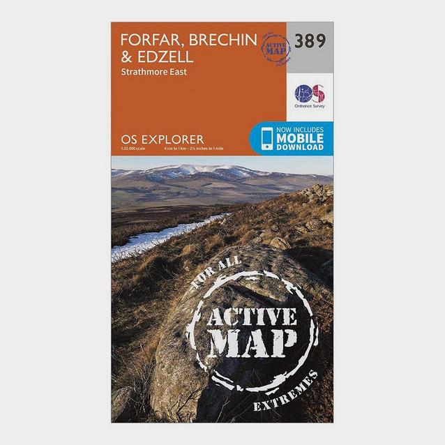 N/A Ordnance Survey Explorer Active 389 Forfar, Brechin & Edzell Map With Digital Version image 1