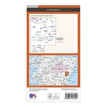 Orange Ordnance Survey Explorer Active 389 Forfar, Brechin & Edzell Map With Digital Version