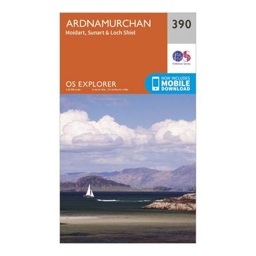 Orange Ordnance Survey Explorer 390 Ardnamurchan Map With Digital Version