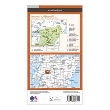 Orange Ordnance Survey Explorer 392 Ben Nevis Map With Digital Version