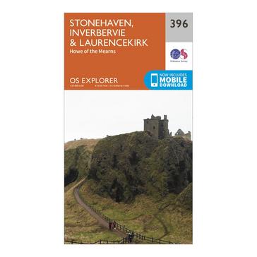 Orange Ordnance Survey Explorer 396 Stonehaven, Inverbervie & Laurencekirk Map With Digital Version