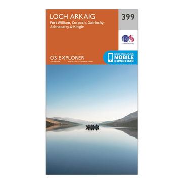 Orange Ordnance Survey Explorer 399 Loch Arkaig Map With Digital Version