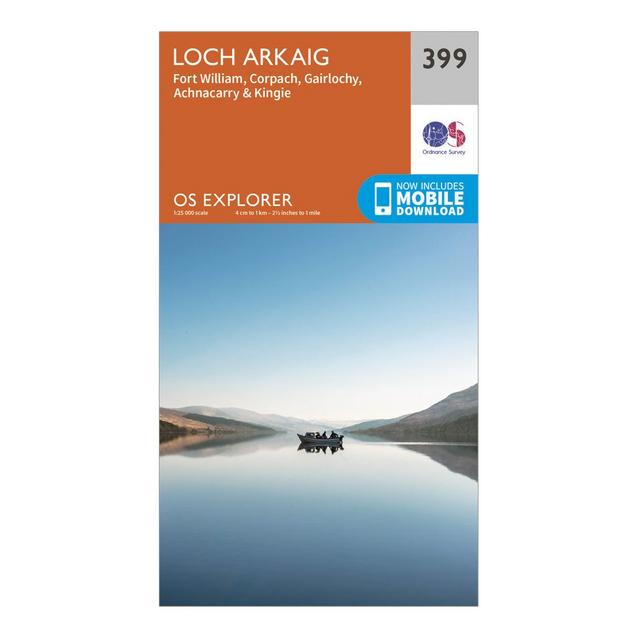 Orange Ordnance Survey Explorer 399 Loch Arkaig Map With Digital Version image 1
