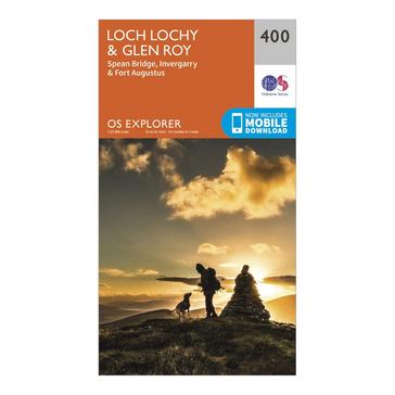 Orange Ordnance Survey Explorer 400 Loch Lochy & Glen Roy Map With Digital Version