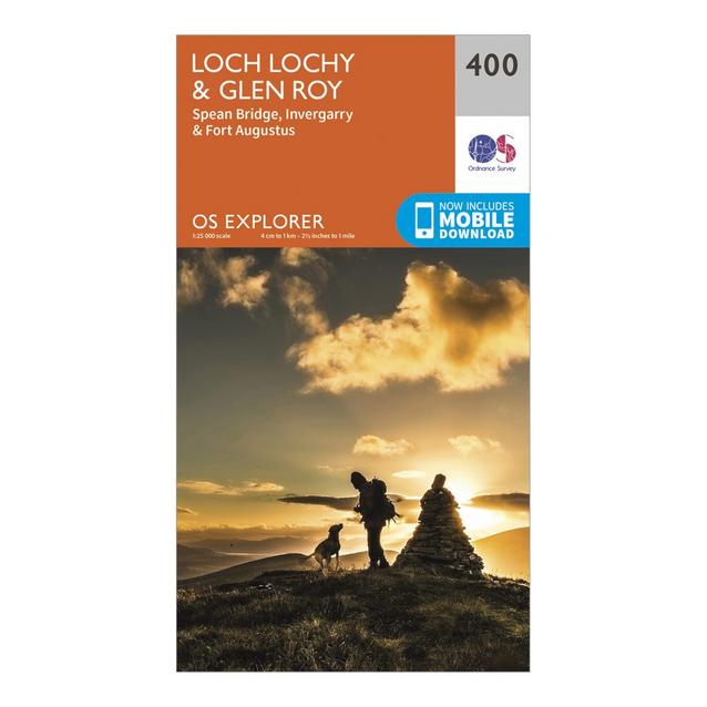 Orange Ordnance Survey Explorer 400 Loch Lochy & Glen Roy Map With Digital Version image 1