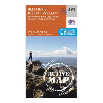 N/A Ordnance Survey Explorer Active 392 Ben Nevis Map With Digital Version