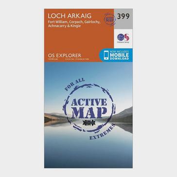 Orange Ordnance Survey Explorer Active 399 Loch Arkaig Map With Digital Version