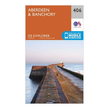 Orange Ordnance Survey Explorer 406 Aberdeen & Banchory Map With Digital Version