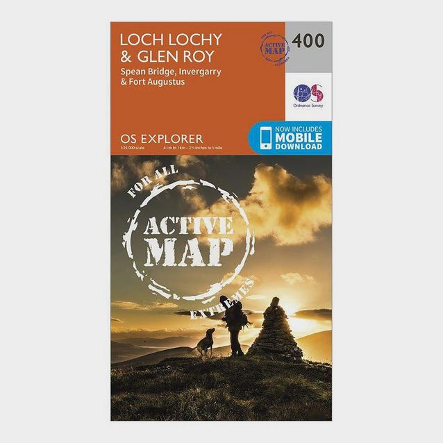 Orange Ordnance Survey Explorer Active 400 Loch Lochy & Glen Roy Map With Digital Version image 1