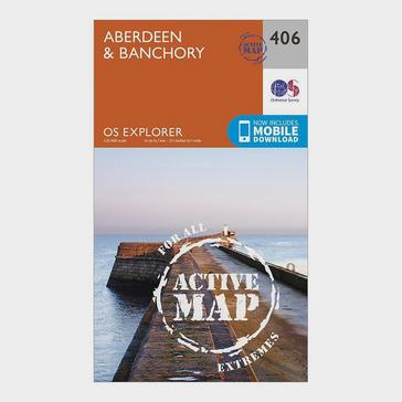 Orange Ordnance Survey Explorer Active 406 Aberdeen & Banchory Map With Digital Version