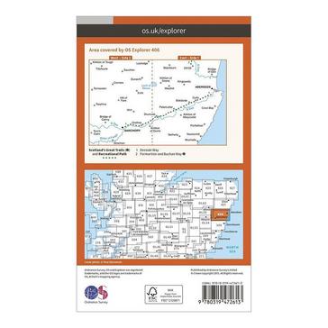 Orange Ordnance Survey Explorer Active 406 Aberdeen & Banchory Map With Digital Version