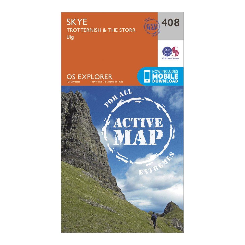Ordnance Survey Ordnance Survey Explorer Active 408 Skye - Trotternish & The Storr Map With Digital Version - Orange, Orange Ordnance Survey Ordnance Survey Explorer Active 408 Skye - Trotternish & The Storr Map With Digital Version - Orange, Orange