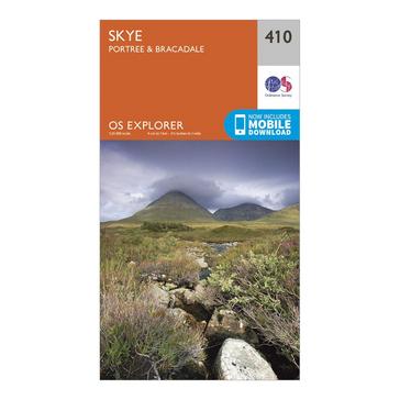 Orange Ordnance Survey Explorer 410 Skye - Portree & Bracadale Map With Digital Version