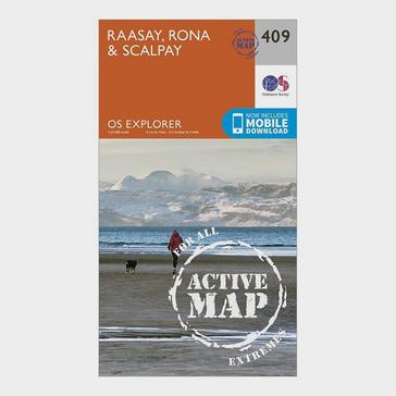 N/A Ordnance Survey Explorer Active 409 Rasaay, Rona & Scalpay Map With Digital Version