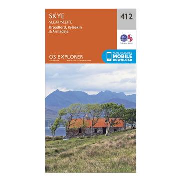 Orange Ordnance Survey Explorer 412 Skye - Sleat Map With Digital Version