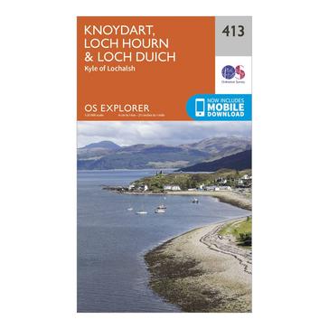 Orange Ordnance Survey Explorer 413 Knoydart, Loch Hourn & Loch Duich Map With Digital Version