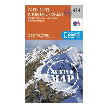 N/A Ordnance Survey Explorer Active 414 Glan Shiel & Kintail Forest Map With Digital Version