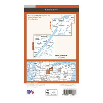 Orange Ordnance Survey Explorer 416 Inverness, Loch Ness & Culloden Map With Digital Version