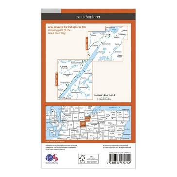 Orange Ordnance Survey Explorer Active 416 Inverness, Loch Ness & Culloden Map With Digital Version