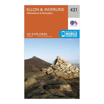 Orange Ordnance Survey Explorer 421 Ellon & Inverurie Map With Digital Version
