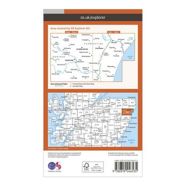 Orange Ordnance Survey Explorer 421 Ellon & Inverurie Map With Digital Version