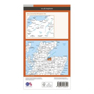 Orange Ordnance Survey Explorer 422 Nairn & Cawdor Map With Digital Version