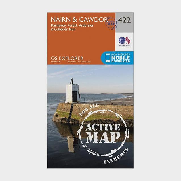 Orange Ordnance Survey Explorer Active 422 Nairn & Cawdor Map With Digital Version image 1