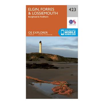 Orange Ordnance Survey Explorer 423 Elgin, Forres & Lossiemouth Map With Digital Version