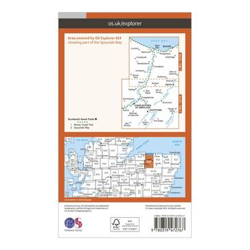 Orange Ordnance Survey Explorer Active 424 Buckie & Keith Map With Digital Version