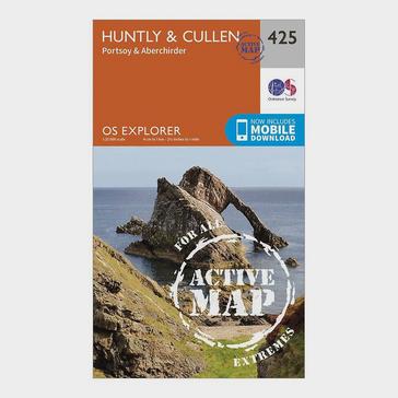 Orange Ordnance Survey Explorer Active 425 Huntly & Cullen Map With Digital Version