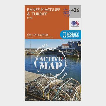 Orange Ordnance Survey Explorer Active 426 Banff, Macduff & Turriff Map With Digital Version