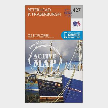 Orange Ordnance Survey Explorer Active 427 Peterhead & Fraserburgh Map With Digital Version