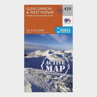 Explorer Active 429 Glen Carron & West Monar Map With Digital Version