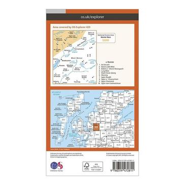 Orange Ordnance Survey Explorer Active 429 Glen Carron & West Monar Map With Digital Version