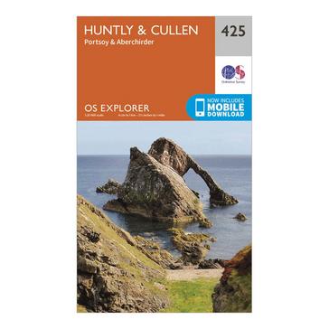 Orange Ordnance Survey Explorer 425 Huntly & Cullen Map With Digital Version