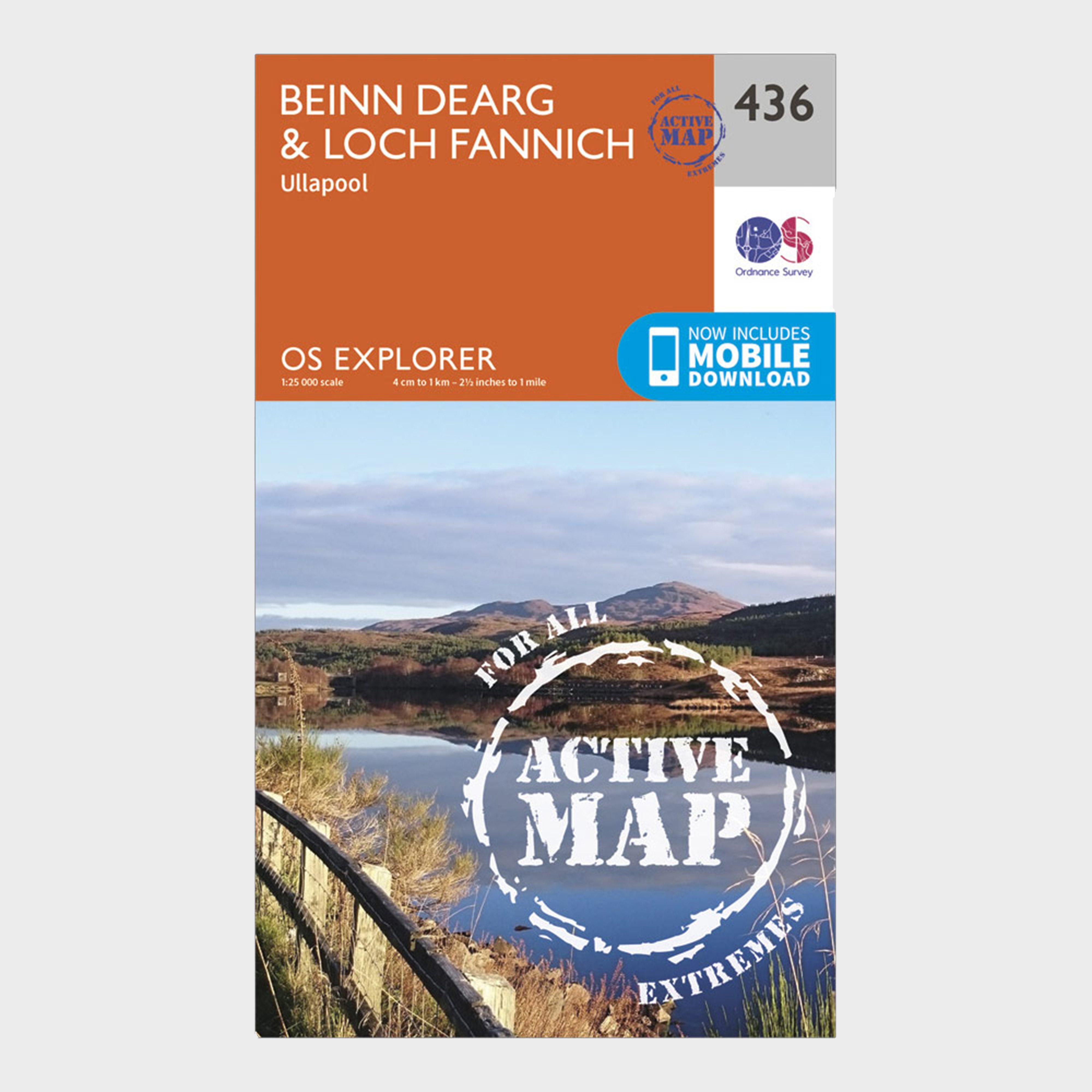 Image of Ordnance Survey Explorer Active 436 Beinn Dearg & Loch Fannich Map With Digital Version - Orange, Orange